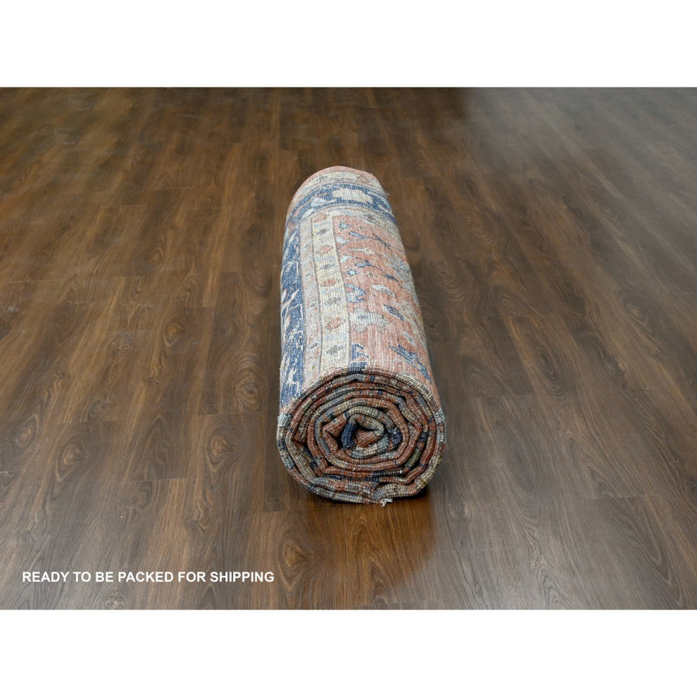 Knockout Orange Mahal Design Wool Hand Knotted Oversized Oriental Rug 12'x17'10"