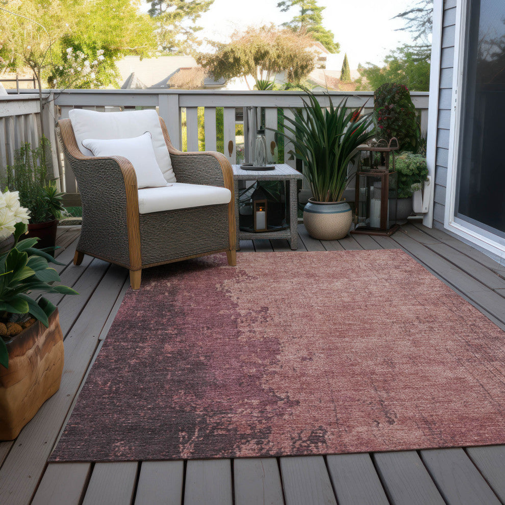 Machine Washable Indoor/Outdoor Chantille ACN1904 Coral 8' x 10' Rug