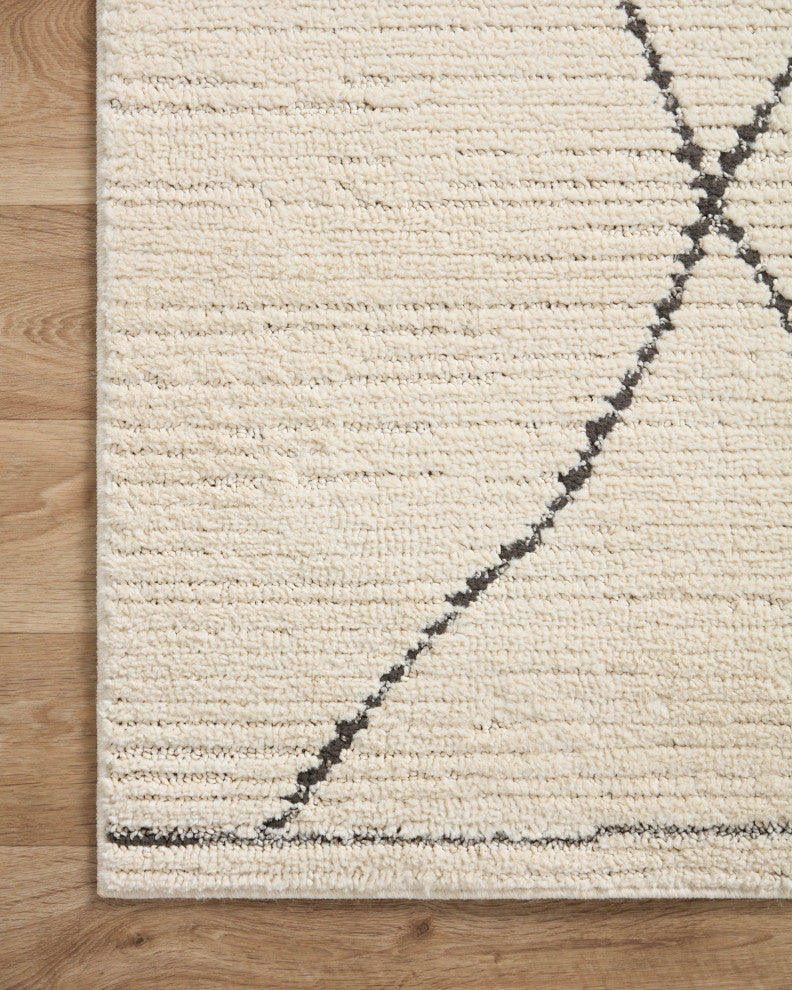 Loloi II Fabian Ivory/Charcoal 18"x18" Sample Rug