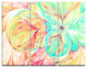 "Red Green Paper Flower" Metal Wall Art, 3 Panels, 36"x28"