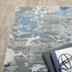 Emery Marble Grey/Blue Indoor Area Rug, 7'10" x 10'10"
