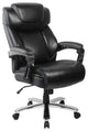 Contemporary Office Chair, Comfortable Faux Leather Seat & Padded Arms, Black