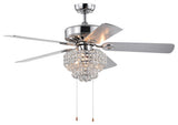 Bryanya 52-Inch Lighted Ceiling Fans with Crystal Shade