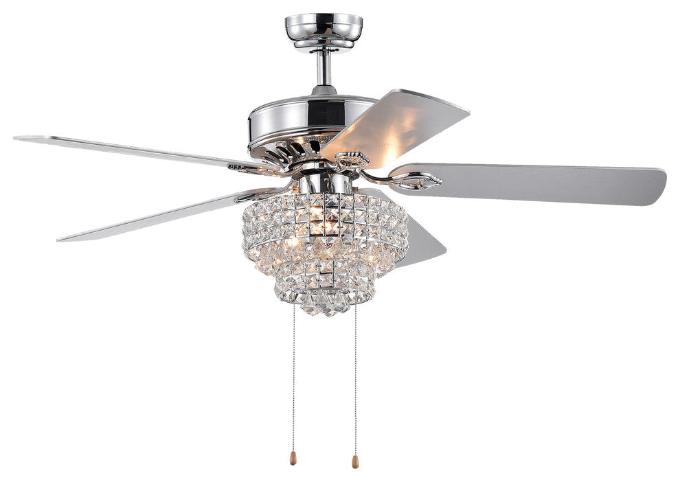 Bryanya 52-Inch Lighted Ceiling Fans with Crystal Shade