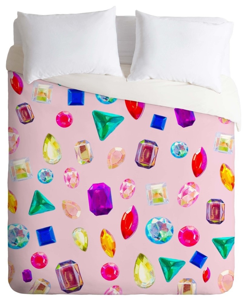 Deny Designs Natalie Baca Rhinestone Reverie In Pink Duvet Cover - Lightweight