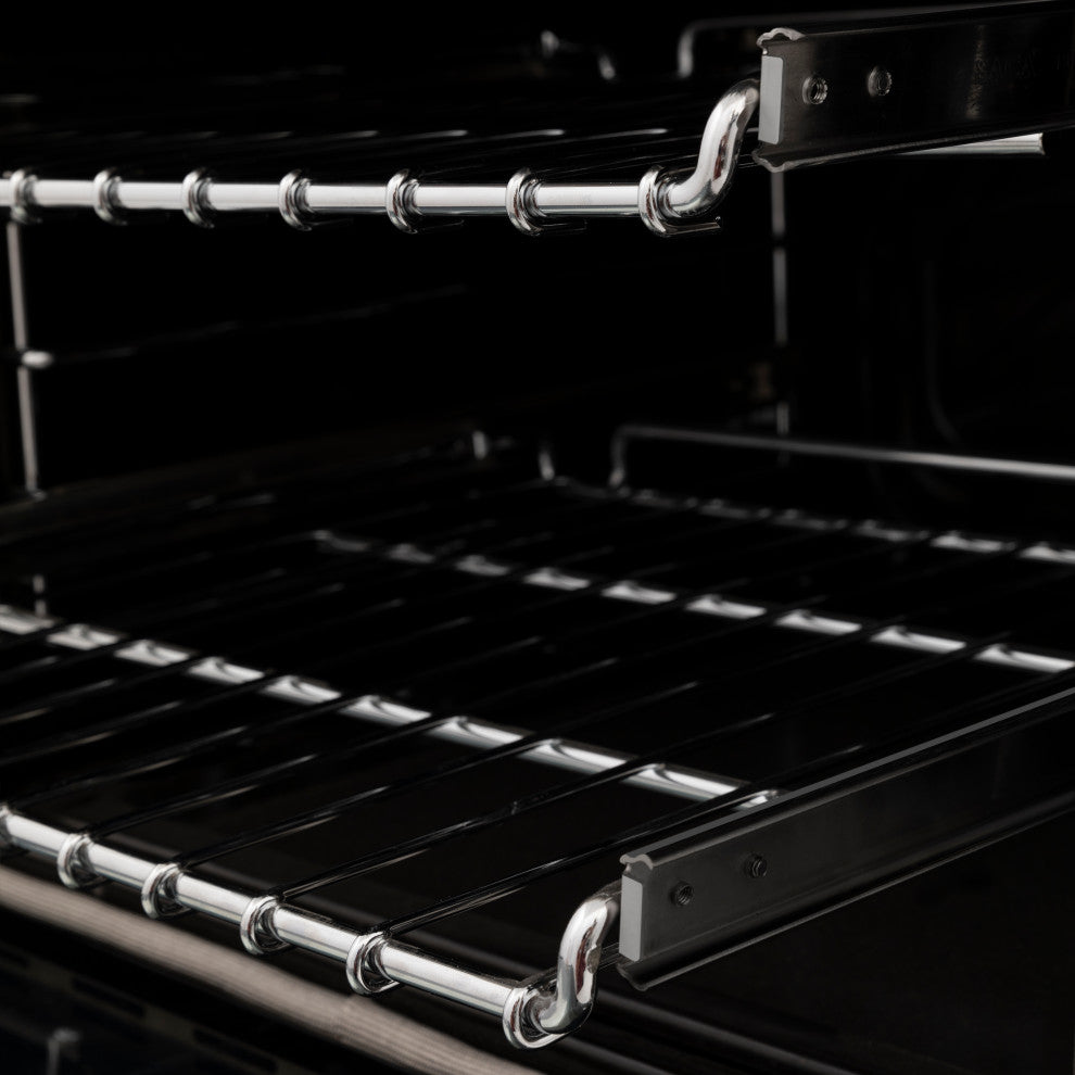 ZLINE 36" Dual Fuel Range, Black Stainless With Champagne Bronze RABZ-36-CB