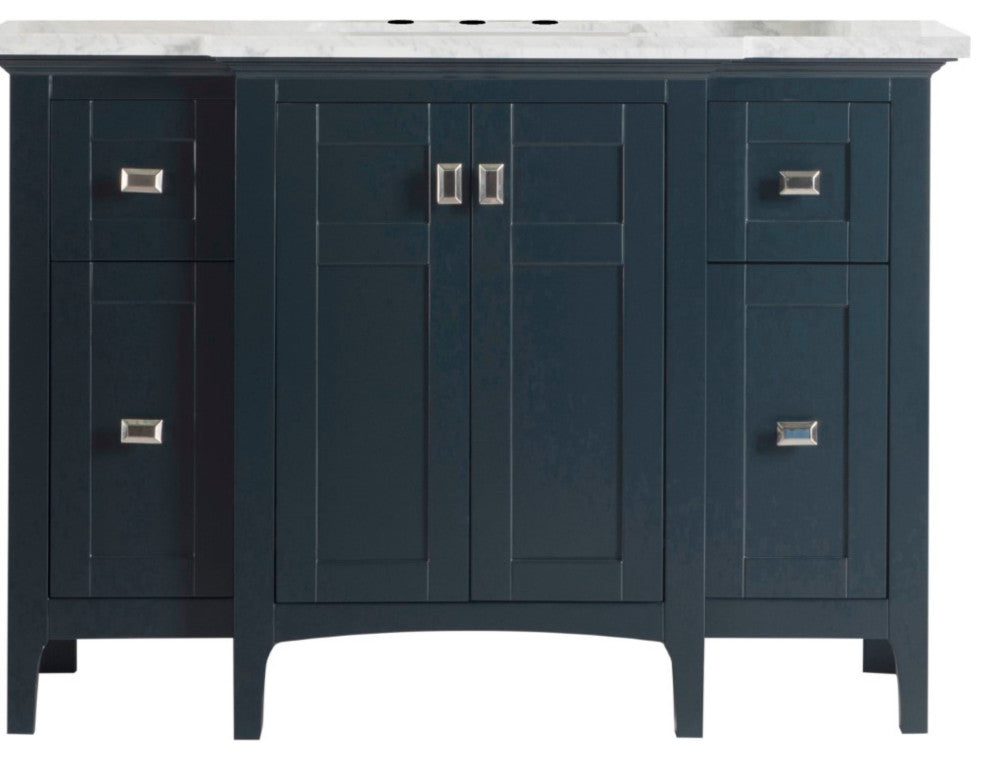 49" Single Vanity, Dark Gray, White Marble Top