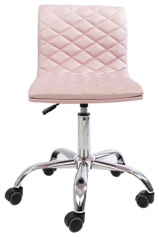 Eliza Diamond Quilted Vanity Chair, Rose Gold