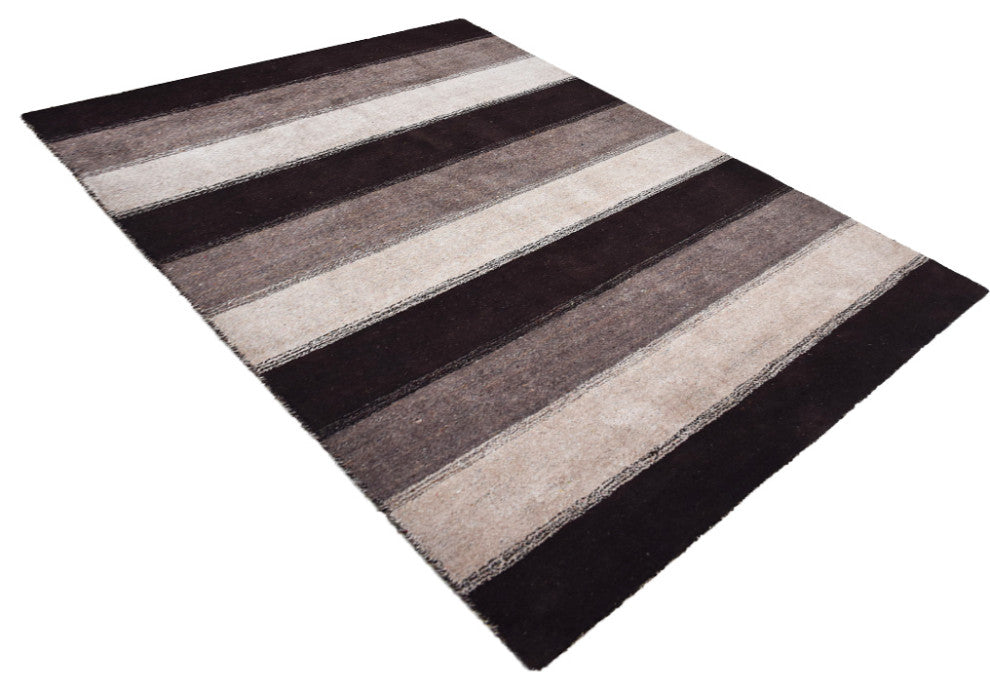 HAND KNOTTED LOOM SILK AREA RUGS-6'x9',Rectangle,Brown Beige,Contemporary