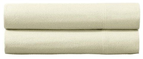 Heavyweight Cotton Flannel Pillowcase Set, Ivory, King Pillowcases Pair