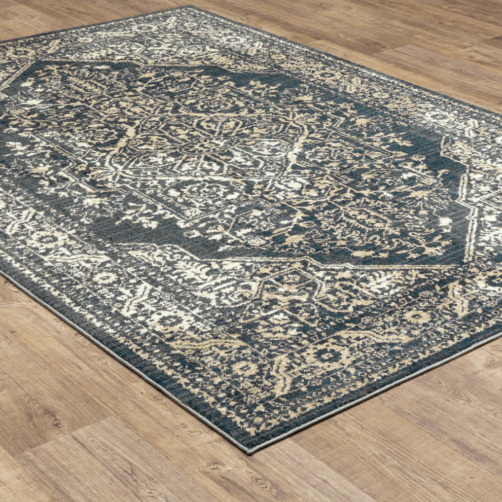 Oriental Weavers Fiona Indoor Rug Blue/ Beige 5'3" X 7'3"