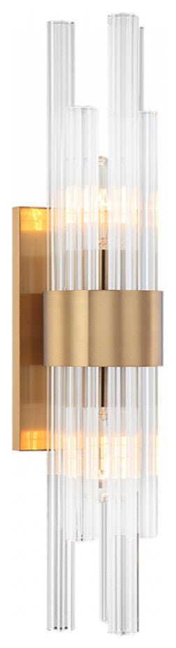 Matteo Lighting W66912AG Wall Sconce, Aged Gold Brass Finish