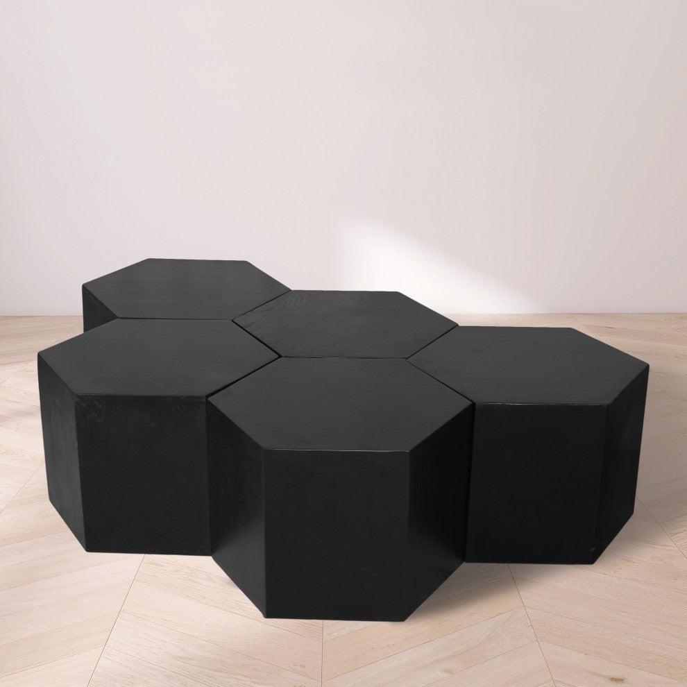 Eternal Modular Coffee Table, Black, 5 Piece