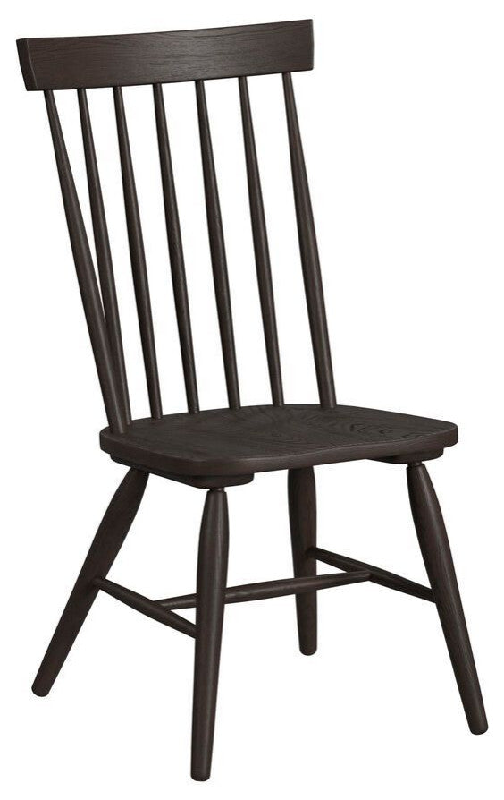 Windsor Solid Ash Dining Chair, Black, Set of 2