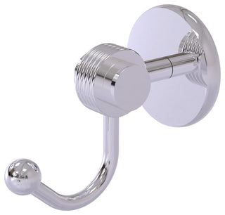 Satellite Orbit Two Robe Hook With Groovy Accents, Polished Chrome
