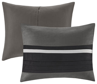 Madison Park Palmer Vera Microsuede 7-Piece Comforter Set, Black