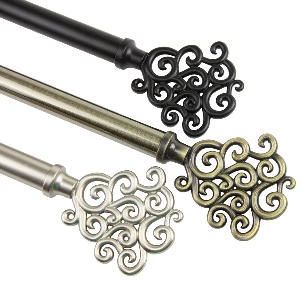 Fabritio 13/16 inch dia. Curtain Rod, Satin Nickel, 66-120"