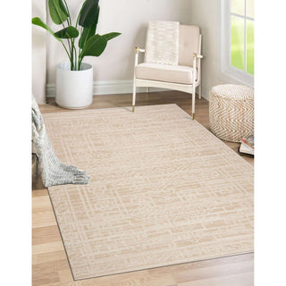 Pavilion Tribal Area Rug, Beige, 2'2"x7'6"