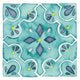 "Garden Getaway Tile II Teal" Digital Paper Print by Laura Marshall, 42"x42"