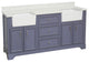 Zelda 72" Bathroom Vanity, Powder Gray, Quartz