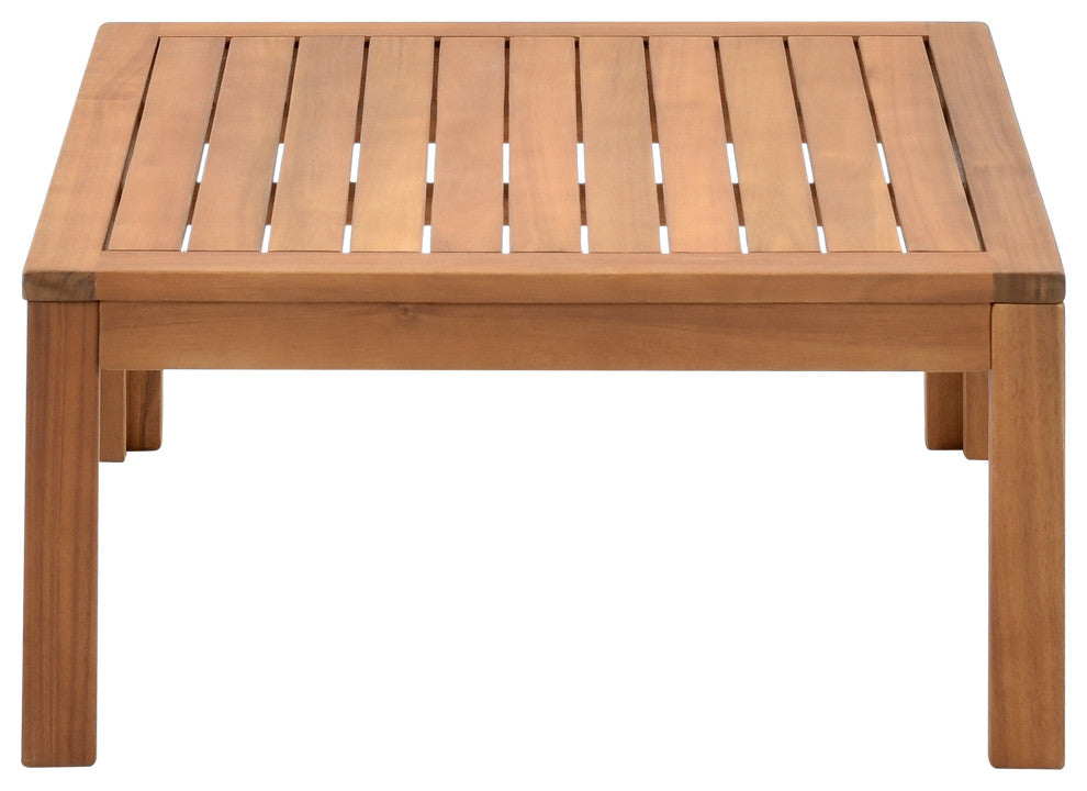 Wood Structure Outdoor Sofa Set with gray Cushions, Beige
