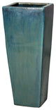 Square Tall Planter Lg, Teal  14X35"H