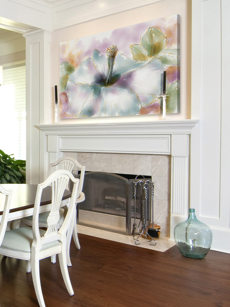 Marmont Hill, "Pastel Hibiscus" by Arthur Pina Painting on Wrapped Canvas, 60x40