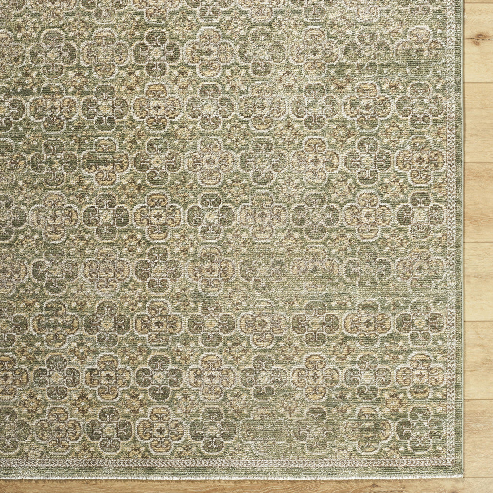 Galey Alix x Livabliss Myrtle Avenue GAMY-2301 Area Rug, Olive, 6'7" x 9'