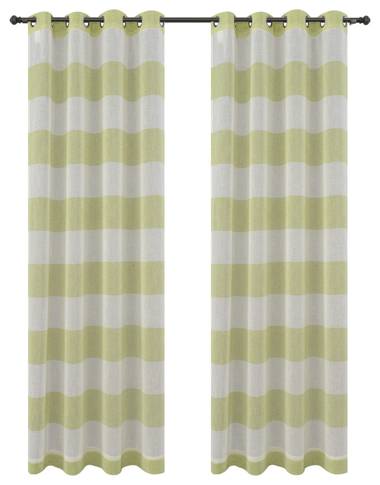 Nassau Drapery Curtain Panels with Grommets, Green