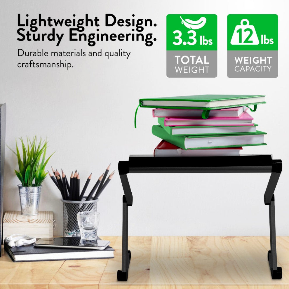 Workez Adjustable Height, Ergonomic Aluminum Cool Laptop Stand, Black