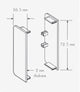 Handle-Free Cabinet Hardware 6K378 C Cap Component Rectangle (L+R), Nickel