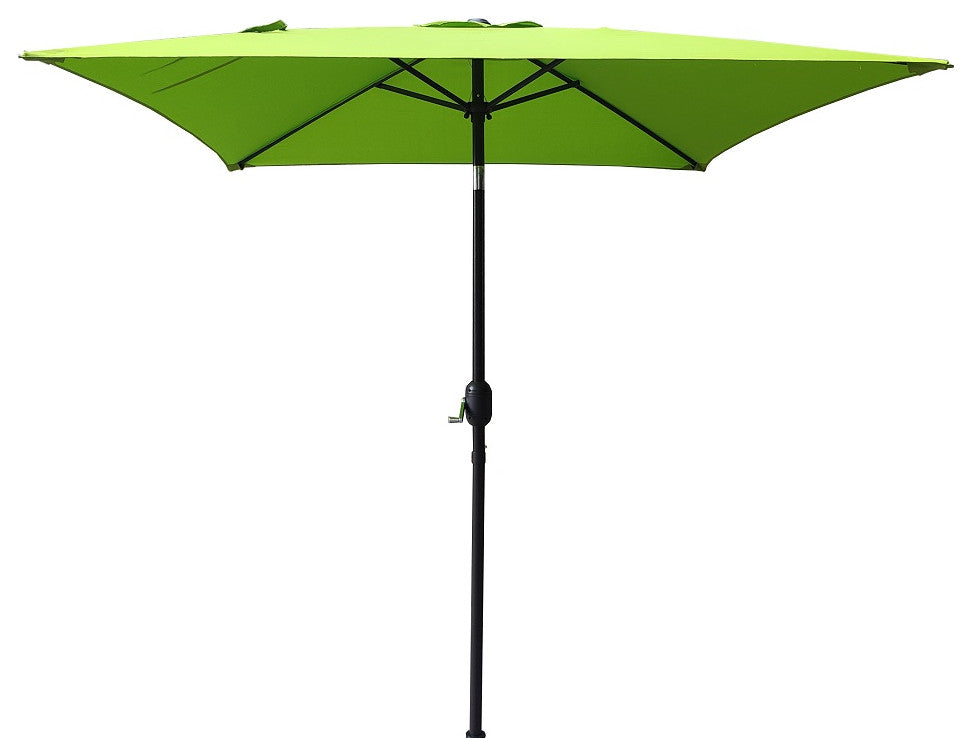 Davee 6.5' Square Market Umbrella With Stand/Base, Green