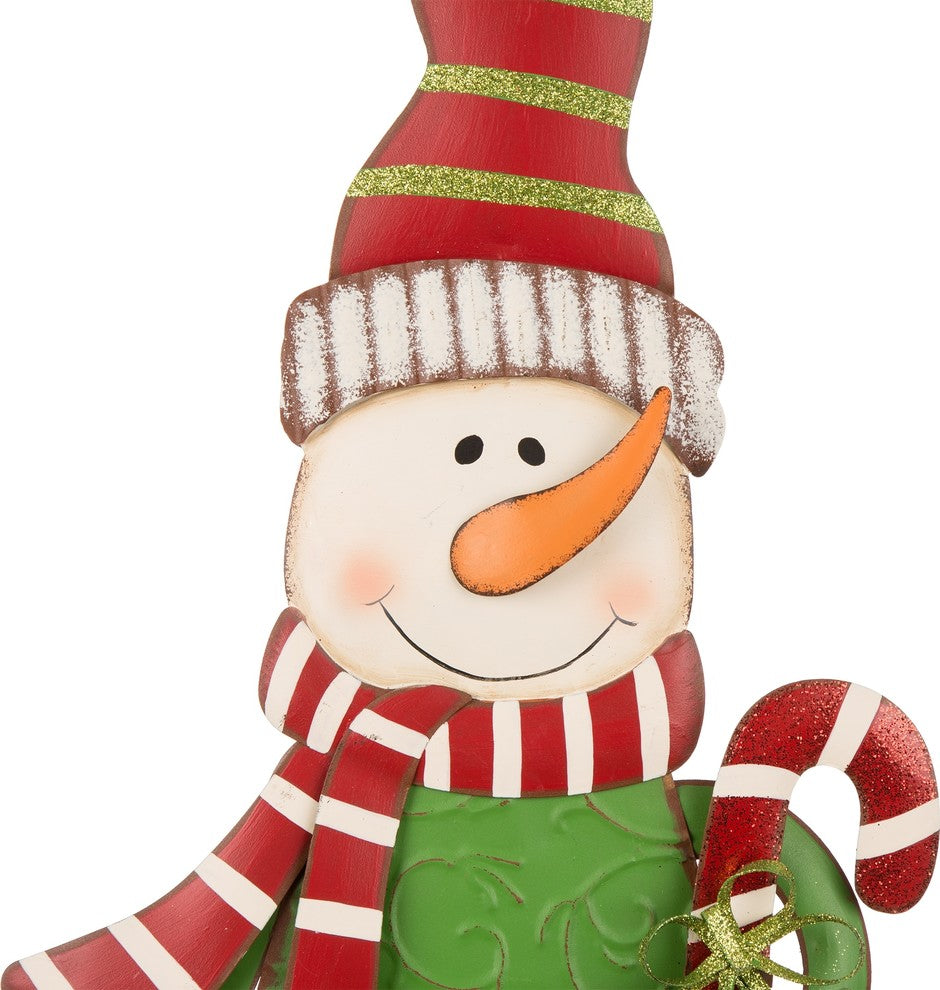 36.02" Metal Snowman Yard Stake