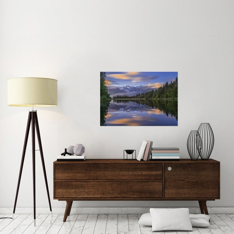 "Lake Matheson" Stretched Canvas Giclee by Hua Zhu, 40x28"