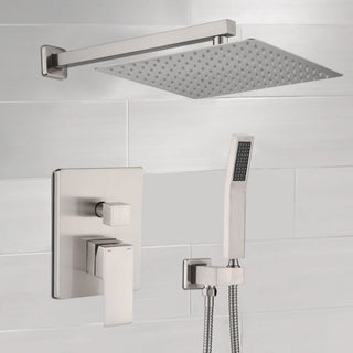 10"Wall Mounted Rainfall Shower System, Brushed Nickel
