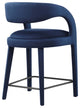 Pinnacle Performance Velvet Counter Stool Set of 2, Midnight Black