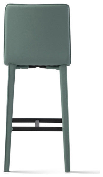 Perugia Top Grain Leather Bar Stool, Heritage Leather-Black