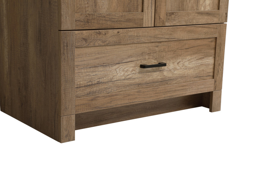 Home Living 30" Single Bathroom Vanity, Natural Oak With Backsplash