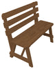 Pine Traditional Backed Bench, Mushroom Stain, 5 Foot