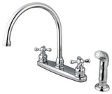 Kingston Brass 8" Centerset Kitchen Faucet, Polished Chrome