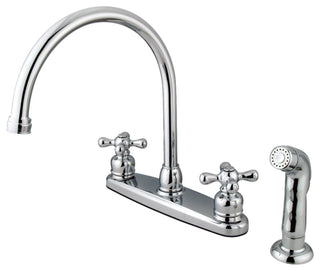Kingston Brass 8" Centerset Kitchen Faucet, Polished Chrome
