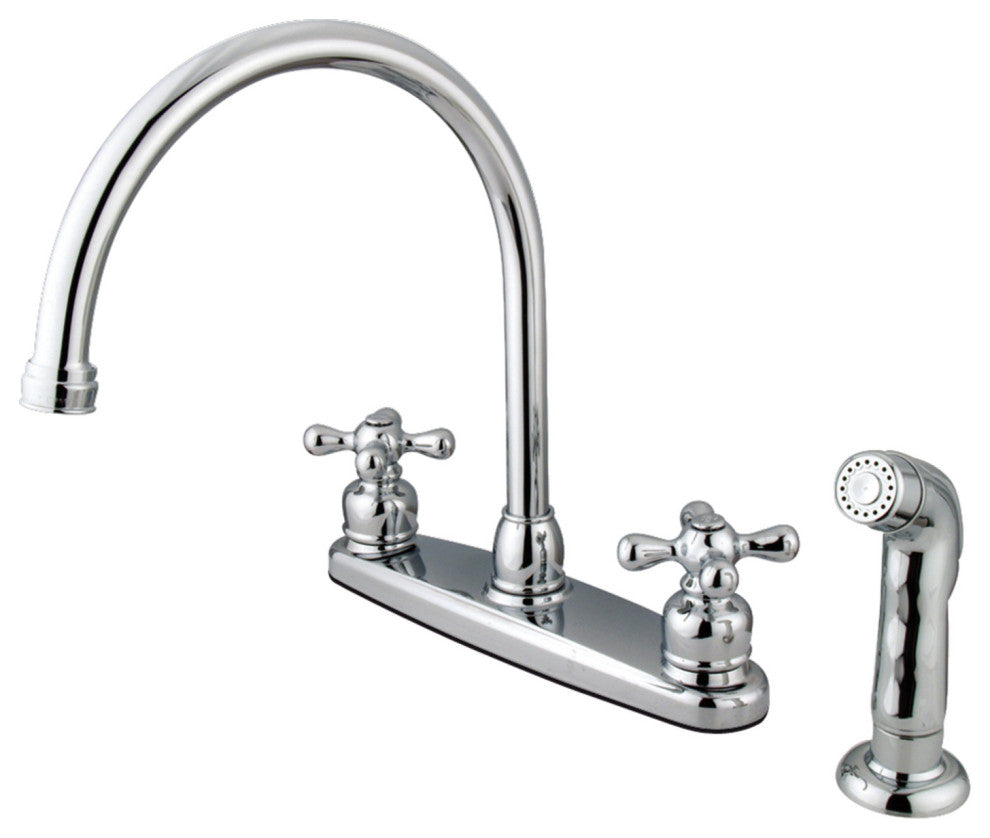 Kingston Brass 8" Centerset Kitchen Faucet, Polished Chrome