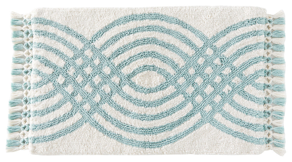 SKL Home Fringed Waves Rug, Aqua