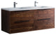 Vanity Alfred 60 Double Sink With Integrated Solid Surface top, American Walnut,
