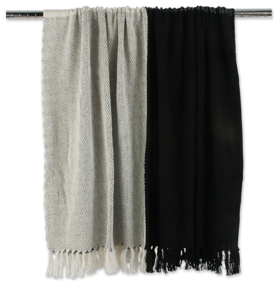 Black Four Square Throw