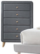 Valda Upholstered Chest, Light Gray Fabric