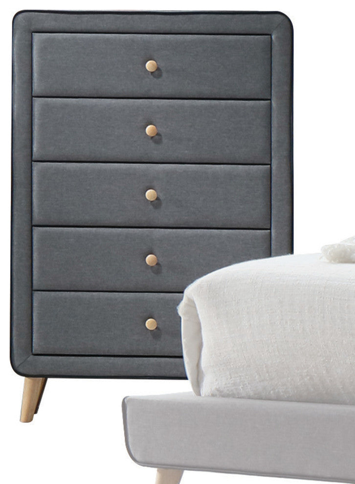 Valda Upholstered Chest, Light Gray Fabric