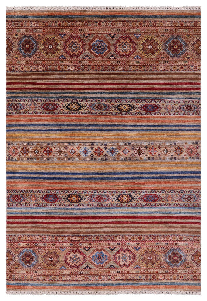 5' 8" X 8' 5" Khorjin Super Kazak Handmade Rug Q11208