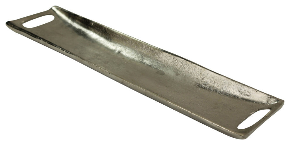 Jumbo Burnished Silver Metal Boat Shaped Tray