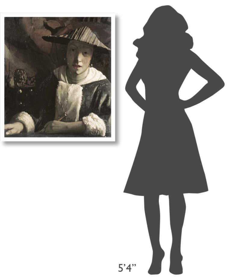 "Girl with a Flute" Digital Paper Print by Johannes Vermeer, 29"x32"